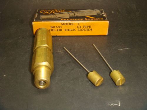 NEW ONE RAY PRESSURE SNUBBER MODEL 2, 1/4&#034; PIPE, BRASS, NEW IN BOX