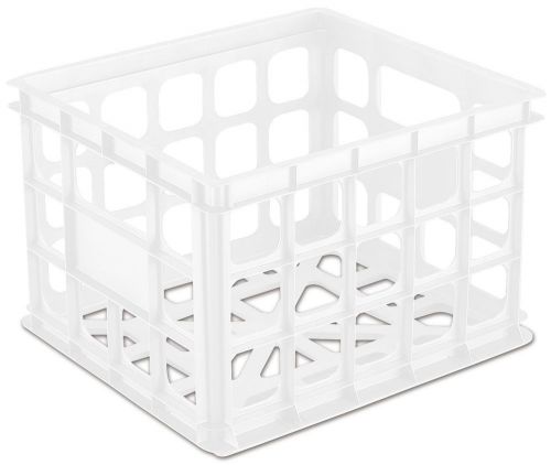 Sterilite 16928006 Storage Crate, White, 6-Pack
