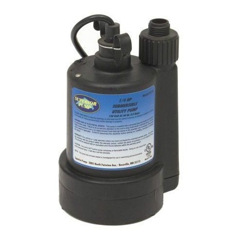 Superior Submersible Water Pump Small Utility Sub Durable Sump 1/4 HP 30g per 1m