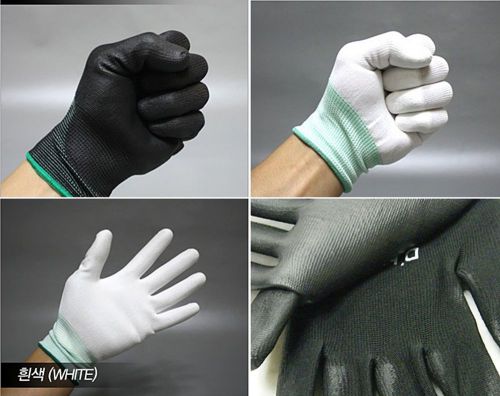 12 Pairs PU COATED Gloves PALM RUBBER Safety Work Large Glove Fit Nylon garden