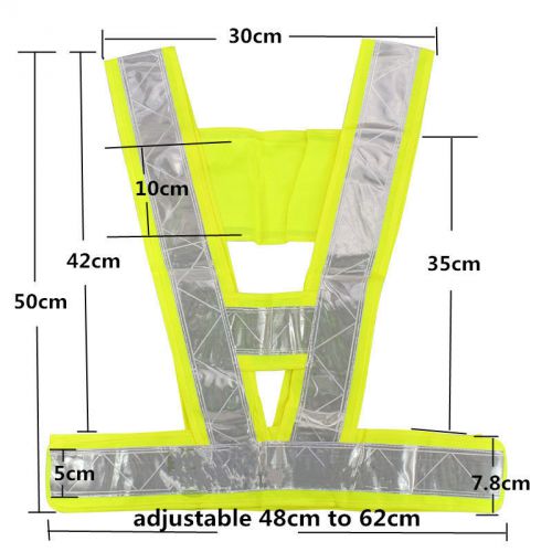 Viz Durable Visibility Waistcoats Safety Vest Security Reflective Stripes Jacket