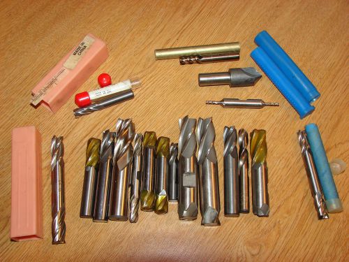 Assorted Lot machinist milling tools lathe drill end mills up to 3/4&#034;,most new