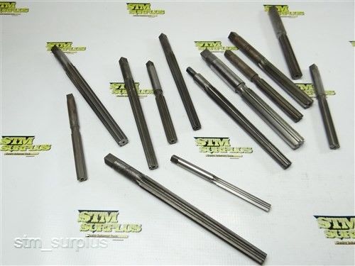 Nice lot of 13 hss straight shank reamers 3/8&#034; to 3/4&#034; butterfield for sale