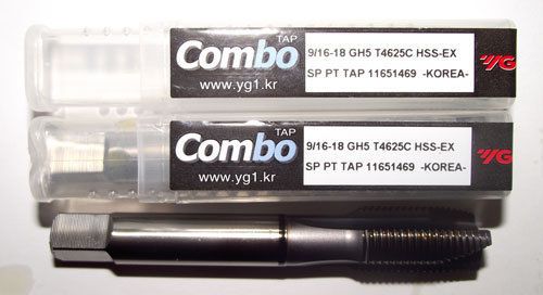 3pc 9/16-18 YG1 Combo Tap Spiral Point Taps for Multi-Purpose Coated