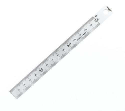 12&#034;/300mm metal ruler fisher satin chrome ruler english &amp; metric markings rule for sale