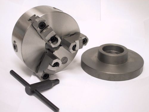 6&#034;  3 -jaw reversible jaws chuck w. 1-1/2 x 8 aapter for sale