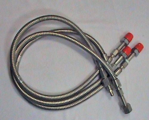 3 ea 36&#034; or 3&#039; matheson tri gas cga 580 ss reinforced flex hose for manifold nos for sale