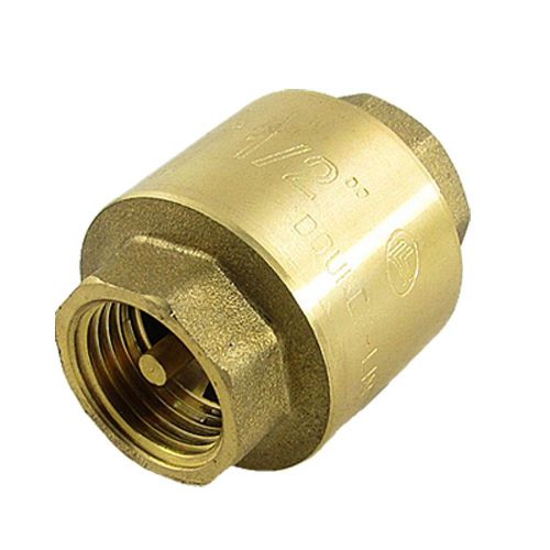 1/2&#034; inline check valve fxf npt solid brass in-line ss spring  ( lot of 10) for sale