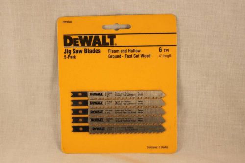 (1) New DeWalt Jig Saw Blade 5-Pack Fleam and Hollow Ground Fast Cut Wood 4&#034;