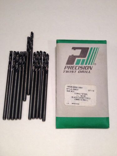 Lot of 12 precision twist cobalt steel drill bits jobber length black oxide*new* for sale