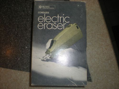 Vintage Bruning 87-075 Electric Drafting Eraser w/ Blue Box &amp; Instructions
