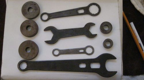 LOT OF SPANNER WRENCHES AND 1/2&#034; ARBOR SPACERS FOR WOOD SHAPER