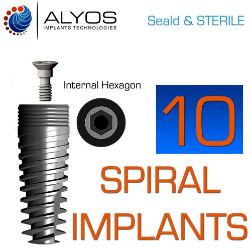 10 Dental Implants Spiral Implant Sterile Sealed Implants internal hex Dentist