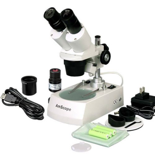 5X-10X-15X-30X Cordless LED Stereo Microscope + Camera