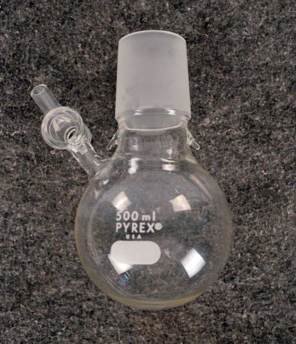 Pyrex 500ml Round Bottom Flask with 45/50 Joint &amp; Stopcock Side Arm 0.5L
