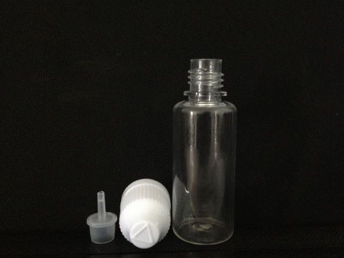 Childproof Cap!  50pcs 15ML Empty PET Plastic e-juice Liquid Dropper Bottles