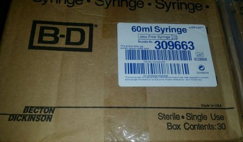 60ml syringes Becton Dickinson latex free #309663