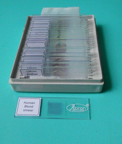 12 prepared slides Zoology and 12 plan slides with plastic box