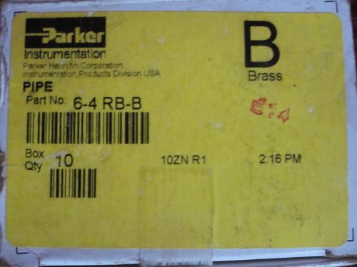 Parker 6-4 rb-b brass pipe fitting reducing hex head bushing 3/8&#034; npt male x 10 for sale