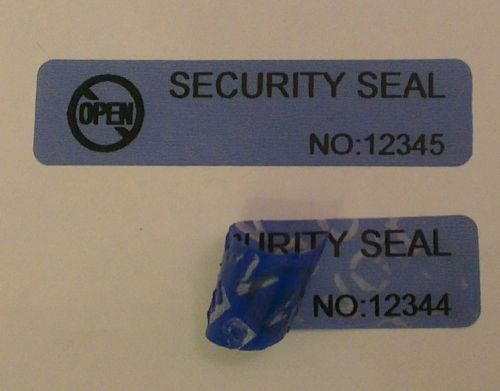 Tamper evident high security seals - heat and freeze resistant