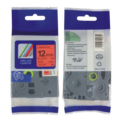 Nextpage Label Tape TZe-431  black on red 12mm*8m compatible for GL100, PT200