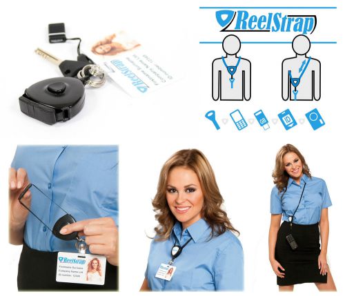 Reelstrap Better than retractable neck lanyard ID card badge reel holder