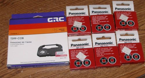 Panasonic 6 pc rp-t131 lift-off correction tape &amp; 1 t399-cob ribbon typewriter for sale
