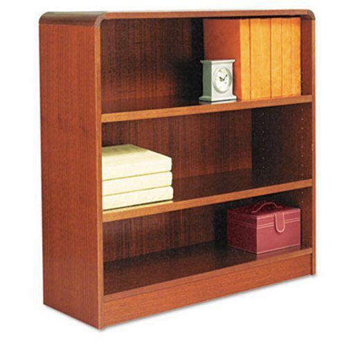 Alera Radius Corner Wood Veneer Bookcase, 3-Shelf, Medium Cherry (ALEBCR33636MC)
