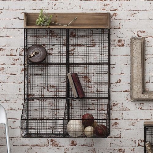 Storage Rack Wire Double chic wall-mounted solid wood shelf home office garageWF