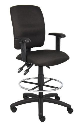 B1636 BOSS MULTI-FUNCTION DRAFTING STOOL WITH FOOTRING &amp; ADJUSTABLE ARMS