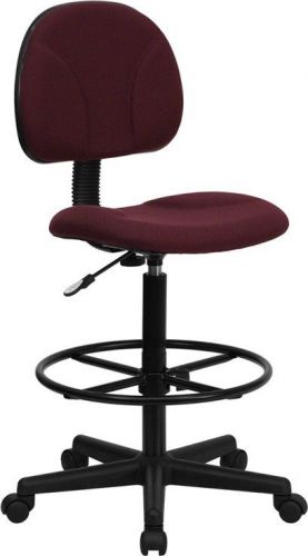 Burgundy fabric ergonomic adjustable drafting stool for sale