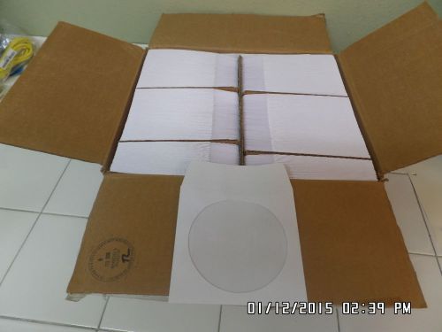 DISC MAKERS 1000 CD DVD White Paper Sleeves w/ Clear Window &amp; Flap NEW IN BOX!!