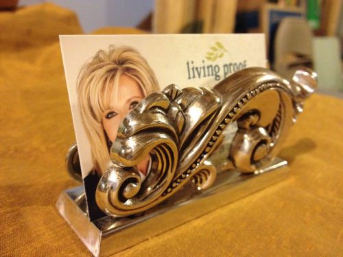 BRIGHTON Silver Plated Swirl Card Holder - Beautiful Gift For Christmas!