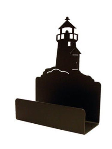 Wrought Iron Black Business Card Holder Lighthouse Desk Desktop Nautical Decor