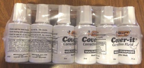 Bic Cover-it Wite-Out White Out Correction Fluid Lot 12 Bottles .7 oz 50367