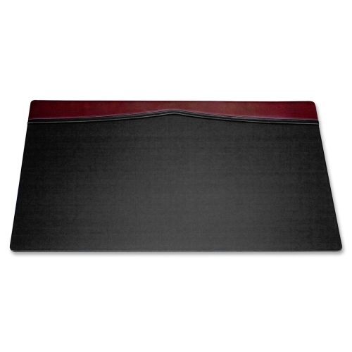 Dacasso 34 x 20 Top Rail Desk Pad - Burgundy Leather - Felt Black Backing