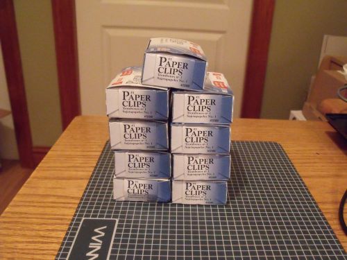 Paper Clips, #1 ~ ACCO Brand (#72360) 100/Box - NEW-BUNDLE (Total of 9 Boxes)