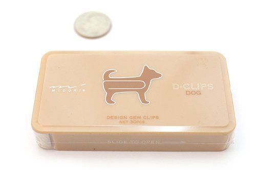 Midori D-Clip Paper Clips - Pet Series - Dog - Box of 30