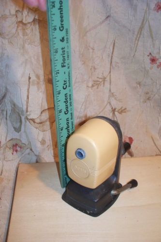 VINTAGE  SEARS TABLE TOP PENCIL SHARPENER- USED-  EARLY PLASTIC HOUSING-COOL
