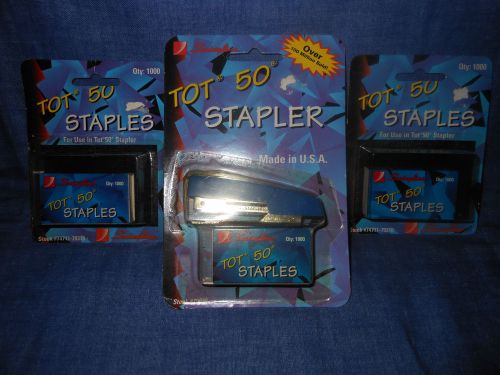 NOS Swingline Tot-50 Stapler w/ 3000 (3-packs) Staples New in Orig. Bubble Packs
