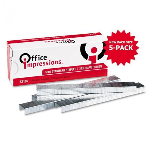 Office Impressions, Standard Staples, 5000 Count, 5 Packs, 25000 Total