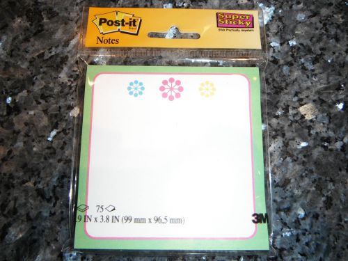 NWT Post-it notes super sticky note pad 3.9 x 3.8 in white green blue pink yello