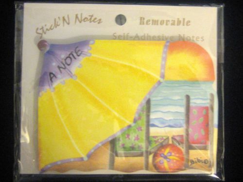 Self-adhesive coastal stick&#039;n notes umbrella&amp; chair notepad, designed in florida for sale