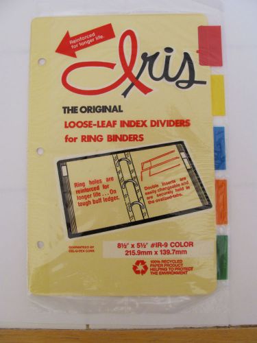 Iris Loose-leaf Tab Index Dividers for 3-ring Binders 8.5 inches x 5.5 inches