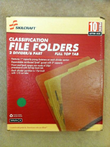 Skilcraft classification folders 25 pt., 6 part, 2 divider, 10 pack box for sale