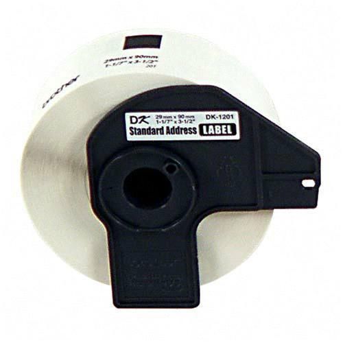 Brother International DK1201 Address Label Die-Cut Standard White Paper Adhesive