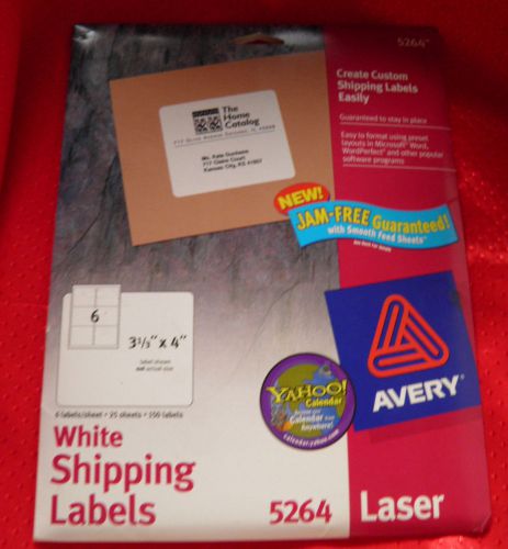 5264 Avery Laser White Shipping Labels 3 1/3&#034; x 4&#034; 150 labels