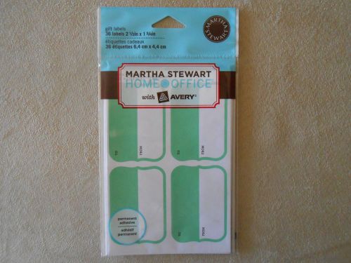 36 Martha Stewart Home Office Green Gift Labels, 2 1/2&#034; X 1 3/4&#034;~NEW IN PACKAGE