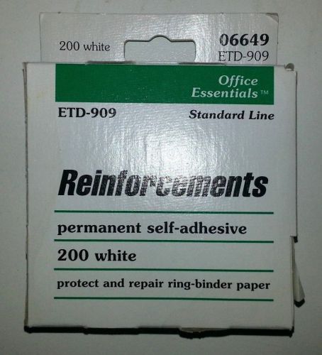 Office Essentials 1/4&#034; Hole Reinforcements - Box of 200 - New