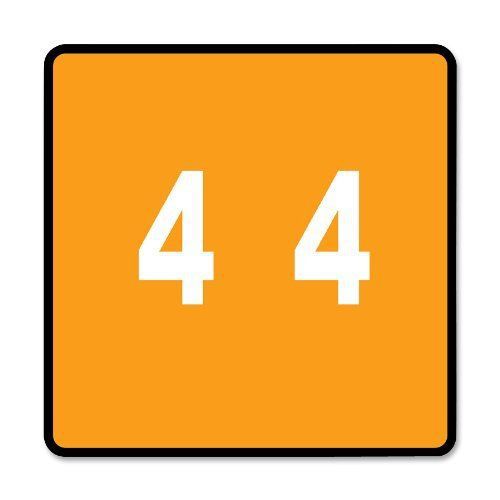 Smead 67424 orange dcc color-coded numeric label - 4 - 1.50&#034; width x (smd67424) for sale